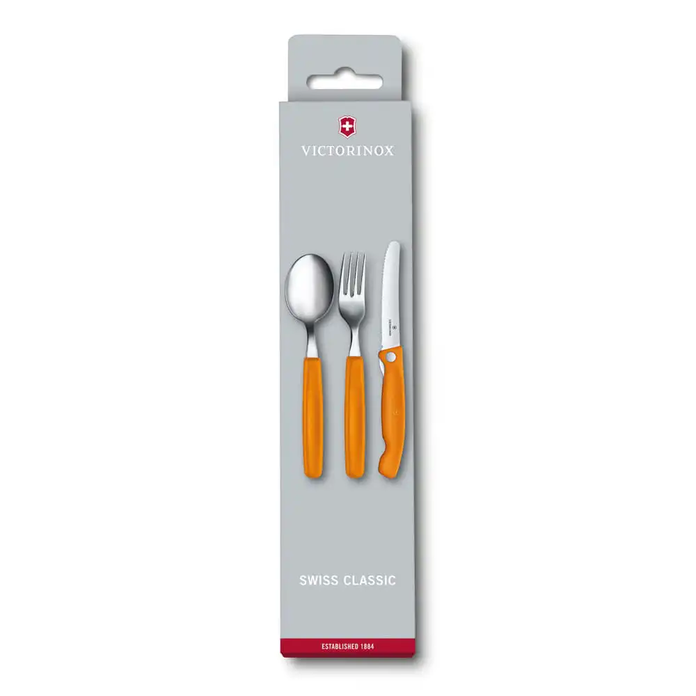 Victorinox - Victorinox 6.7192.F9 Swiss Classic 3 Parça Masa Seti (Turuncu)