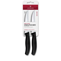VICTORINOX - Victorinox 6.7933.2B Swiss Classic 12cm 2'li Tırtıklı Biftek Bıçağı, Siyah