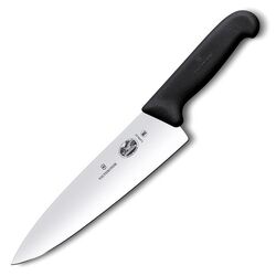VICTORINOX - Victorinox 5.2063.20 Fibrox 20cm Düz Şef Bıçağı, Siyah, Blisterli